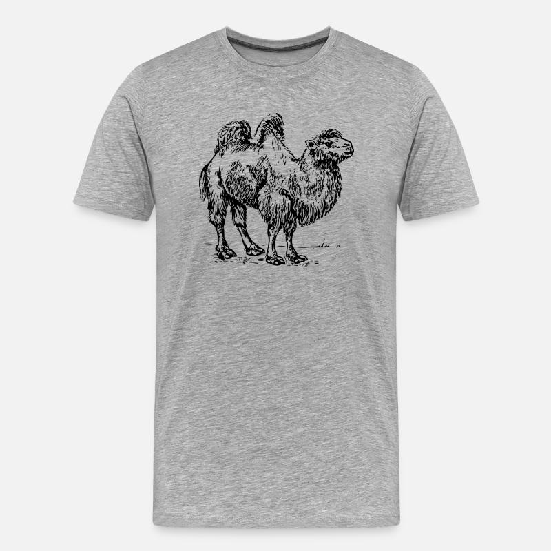 Kamel - Männer Premium Bio T-Shirt - Grau meliert