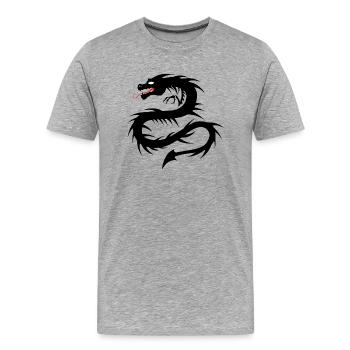 Drachen Tribal Tattoo Form 2004 Uuuuuuu w - Männer Premium Bio T-Shirt - Grau meliert - Vorne - Damien (186cm)