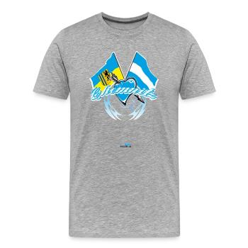 Chemnitz - Flagge zeigen - Männer Premium Bio T-Shirt - Grau meliert - Vorne - Damien (186cm)