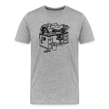 writing desk - Men's Premium Organic T-Shirt - heather grey - Front - Damien (186cm)