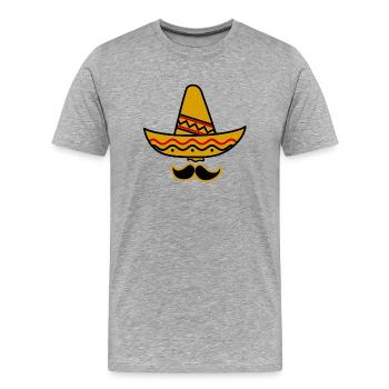 Mexicains - T-shirt bio Premium Homme - gris chiné - Devant - Damien (186cm)