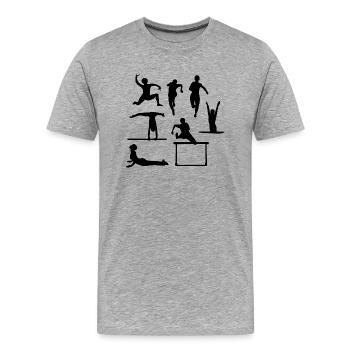 sportif - T-shirt bio Premium Homme - gris chiné - Devant - Damien (186cm)