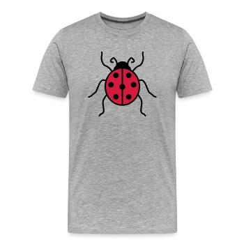 marienkaefer klein suess niedlich kaefer rot punkt - Männer Premium Bio T-Shirt - Grau meliert - Vorne - Damien (186cm)