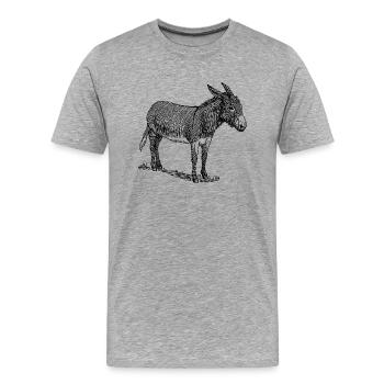 baudet - T-shirt bio Premium Homme - gris chiné - Devant - Damien (186cm)