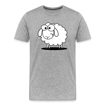 Witziges Schaf - Männer Premium Bio T-Shirt - Grau meliert - Vorne - Damien (186cm)