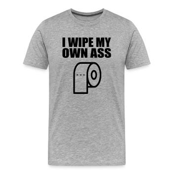 Ich wische meinen eigenen Arsch - Männer Premium Bio T-Shirt - Grau meliert - Vorne - Damien (186cm)