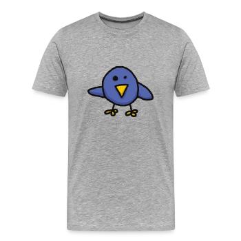 Ludwig l'oiseau Twitter Oiseau oiseau n ° 7 - T-shirt bio Premium Homme - gris chiné - Devant - Damien (186cm)