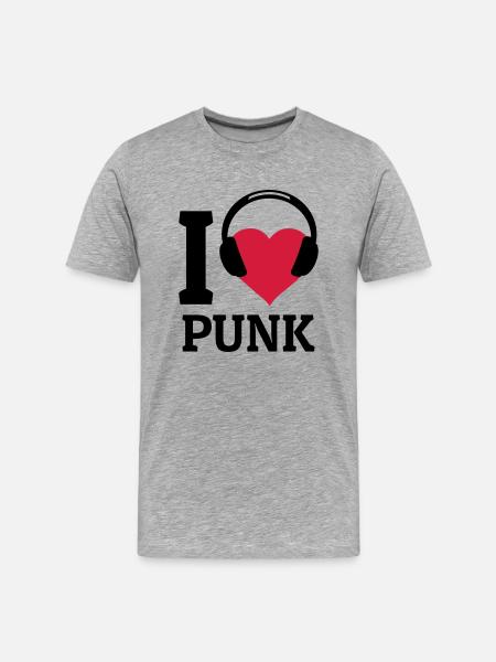 I love Punk - Men's Premium Organic T-Shirt - heather grey
