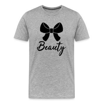 beauté beauté bête bête arc bande de cheveux sc - T-shirt bio Premium Homme - gris chiné - Devant - Damien (186cm)