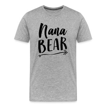 Nana bear - Men's Premium Organic T-Shirt - heather grey - Front - Damien (186cm)