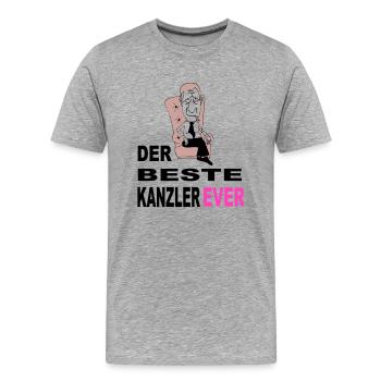 Schmidt Helmut - Männer Premium Bio T-Shirt - Grau meliert - Vorne - Damien (186cm)