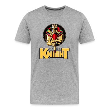 le chevalier fléchette - T-shirt bio Premium Homme - gris chiné - Devant - Damien (186cm)