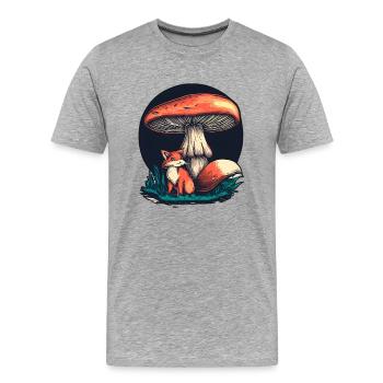 CHAMPIGNON ET RENARD - T-shirt bio Premium Homme - gris chiné - Devant - Damien (186cm)