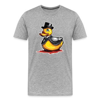 Canard en caoutchouc / canard en caoutchouc / eau / baignoire - T-shirt bio Premium Homme - gris chiné - Devant - Damien (186cm)