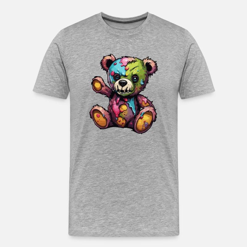 Teddybär / Kuscheltier / Stofftier / Geschenkidee - Männer Premium Bio T-Shirt - Grau meliert