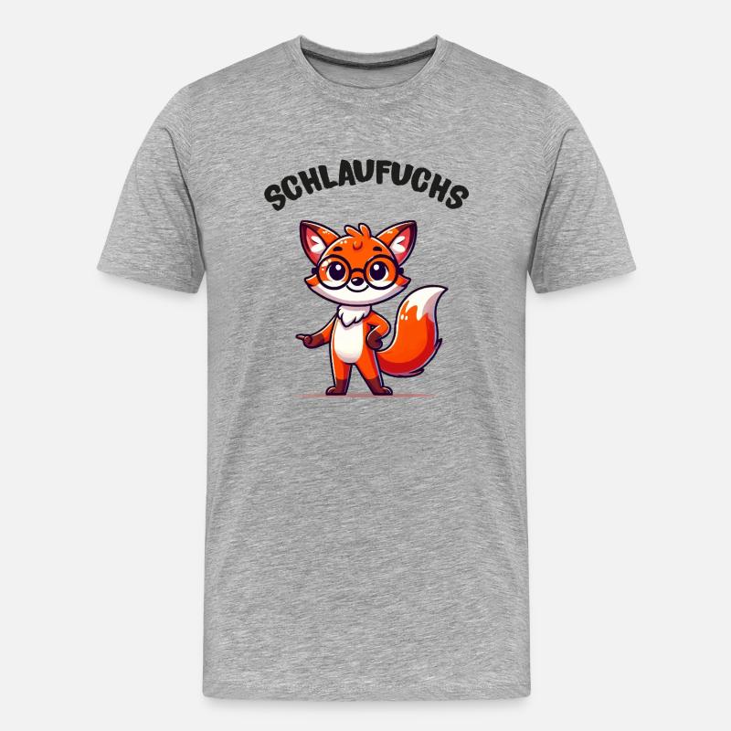 fuchs schlau - Männer Premium Bio T-Shirt - Grau meliert