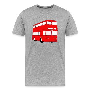 Doppeldecker Bus - Männer Premium Bio T-Shirt - Grau meliert - Vorne - Damien (186cm)