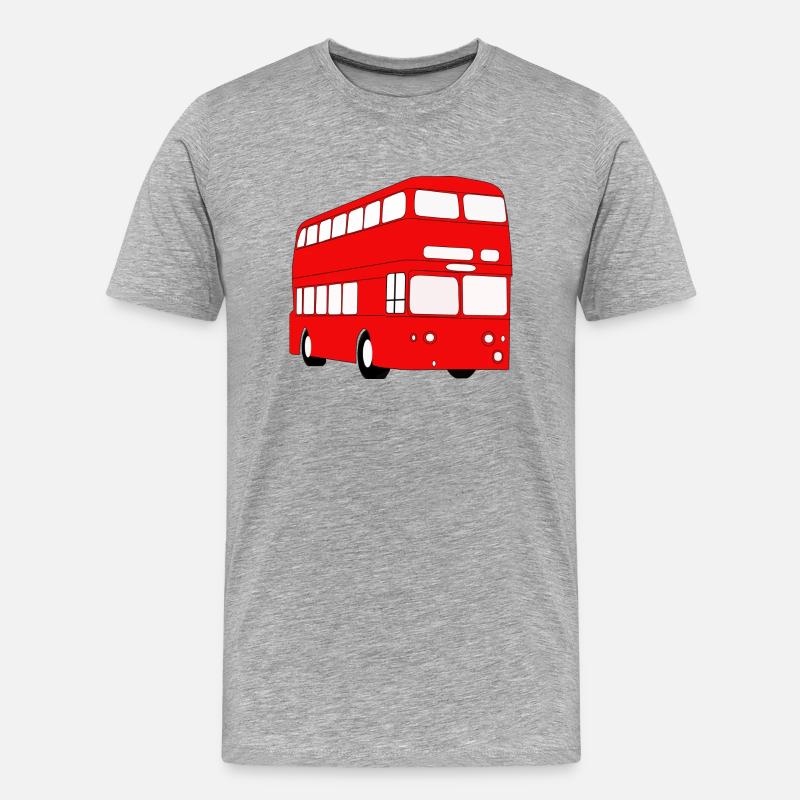 Doppeldecker Bus - Männer Premium Bio T-Shirt - Grau meliert
