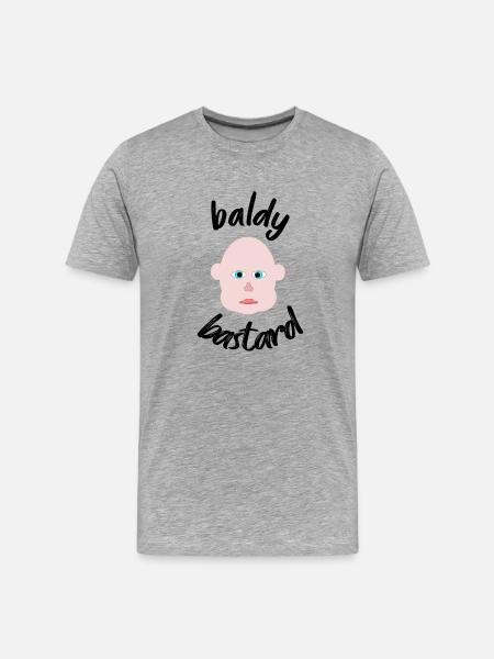 baldy bastard - Men's Premium Organic T-Shirt - heather grey