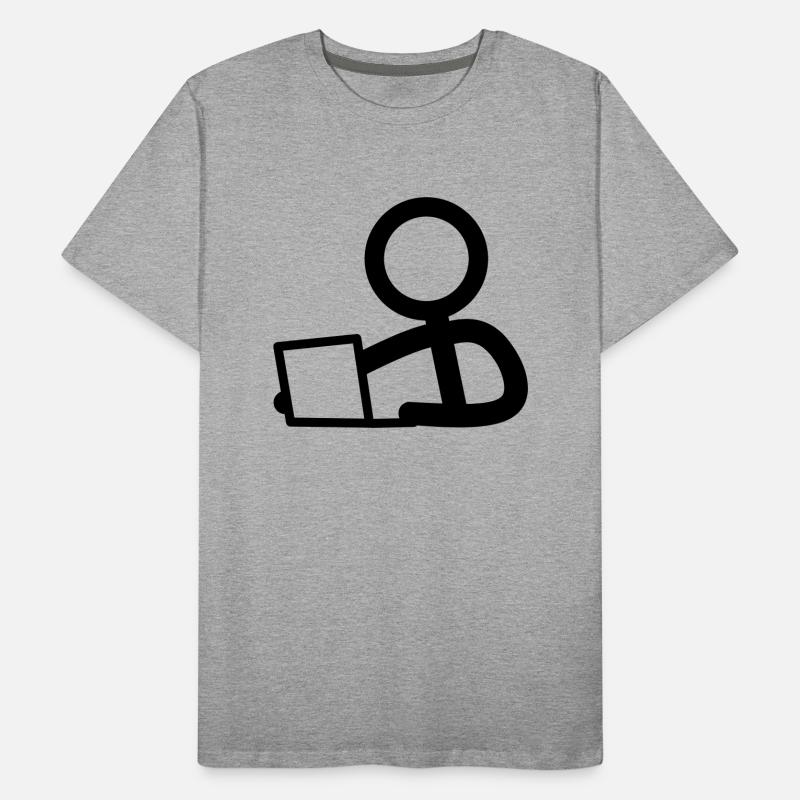 Stickman on notebook Men's Premium Organic T-Shirt