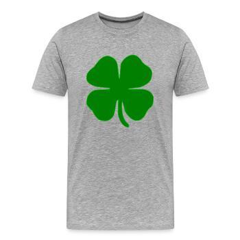 kleeblatt glueck shamrock luck four leaf clover56 - Männer Premium Bio T-Shirt - Grau meliert - Vorne - Damien (186cm)