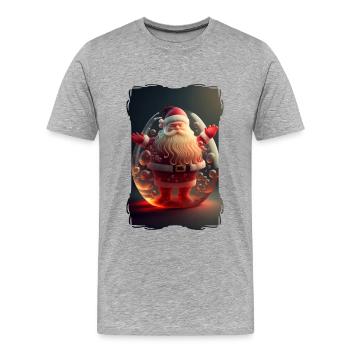 Weihnachtsmann-Gelee - Männer Premium Bio T-Shirt - Grau meliert - Vorne - Damien (186cm)
