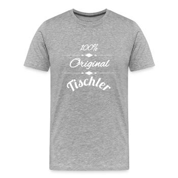 Tischler - Männer Premium Bio T-Shirt - Grau meliert - Vorne - Damien (186cm)
