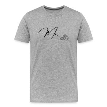 Mr. Mister - Männer Premium Bio T-Shirt - Grau meliert - Vorne - Damien (186cm)