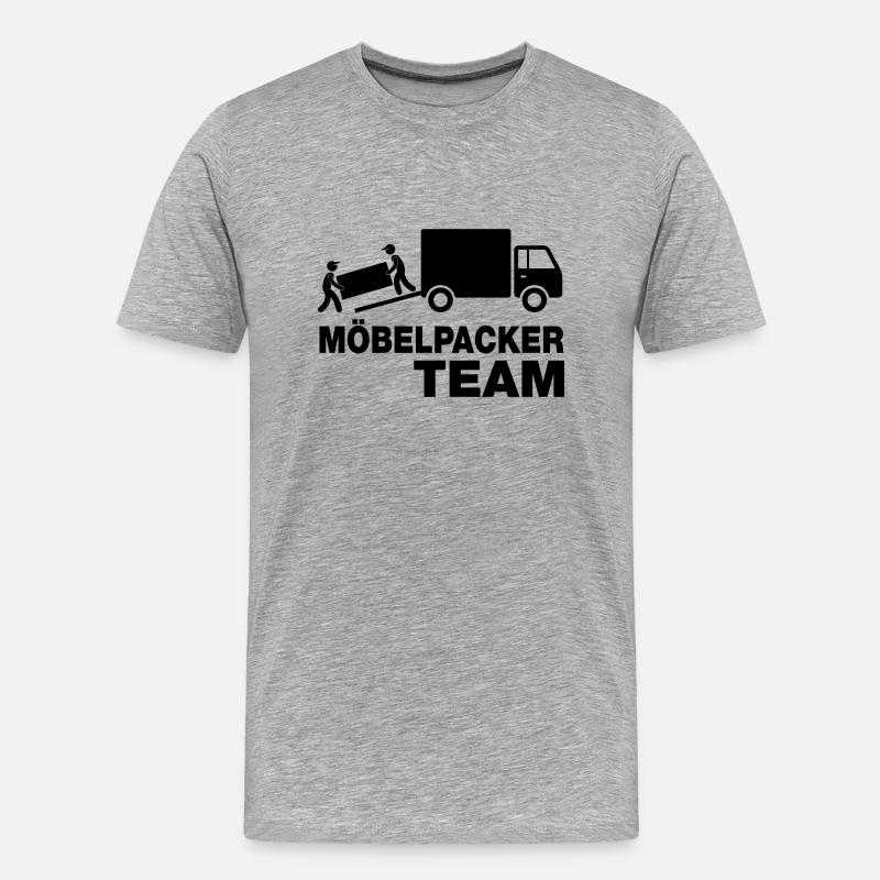 Möbelpacker_v2 - Männer Premium Bio T-Shirt - Grau meliert