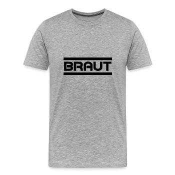 Mariée / Enterrement de vie de jeune fille / Fête / Célébration - T-shirt bio Premium Homme - gris chiné - Devant - Damien (186cm)