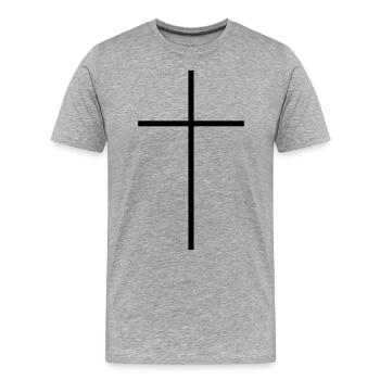 Kreuz Symbol x Christentum Kirchen - Männer Premium Bio T-Shirt - Grau meliert - Vorne - Damien (186cm)