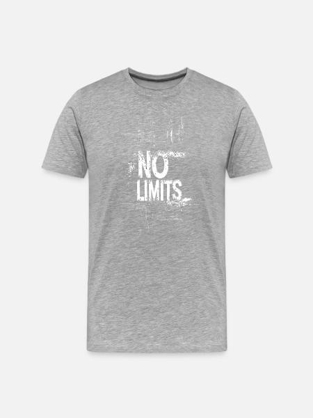 No Limits - Männer Premium Bio T-Shirt - Grau meliert