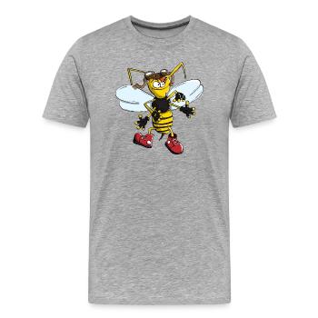 bourdons guêpe abeille frelon horniesse guêpe abeille - T-shirt bio Premium Homme - gris chiné - Devant - Damien (186cm)