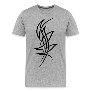 Ornement de tatouage tribal très filigrane. - T-shirt bio Premium Homme - gris chiné - Devant - Damien (186cm)