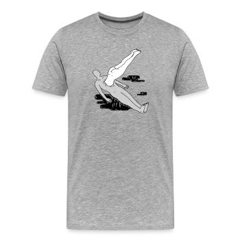 Hals über Kopf - Männer Premium Bio T-Shirt - Grau meliert - Vorne - Damien (186cm)