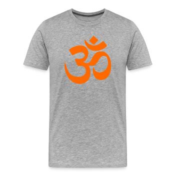 om orange - Männer Premium Bio T-Shirt - Grau meliert - Vorne - Damien (186cm)