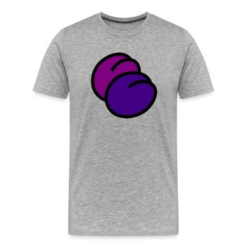 veggie Veggie prune prune fruits10 - T-shirt bio Premium Homme - gris chiné - Devant - Damien (186cm)