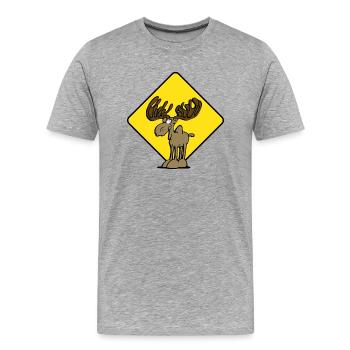 Vorsicht Elch Moose - Männer Premium Bio T-Shirt - Grau meliert - Vorne - Damien (186cm)
