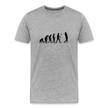Evolution Golf als Geschenk - Männer Premium Bio T-Shirt - Grau meliert - Vorne - Damien (186cm)