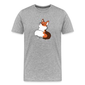 Schlauer Fuchs mit Brille Geschenk idee nerd idee - Männer Premium Bio T-Shirt - Grau meliert - Vorne - Damien (186cm)