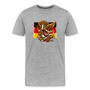 Göttin Germania Deutschland Patriotismus - Männer Premium Bio T-Shirt - Grau meliert - Vorne - Damien (186cm)