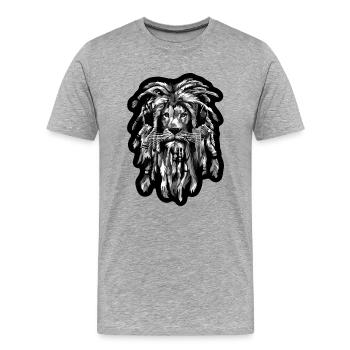 Lion - T-shirt bio Premium Homme - gris chiné - Devant - Damien (186cm)