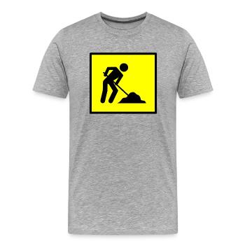 bauen handwerker mechaniker baustelle maurer176 - Männer Premium Bio T-Shirt - Grau meliert - Vorne - Damien (186cm)