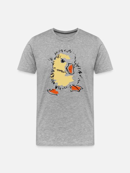 Küken - Männer Premium Bio T-Shirt - Grau meliert