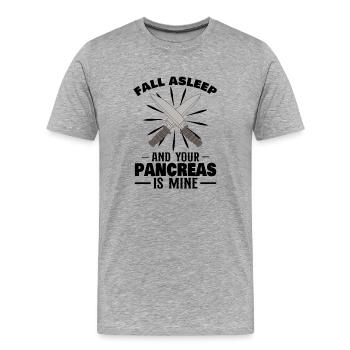 Diabète de type 1 drôle Diabète diabétique Idée cadeau - T-shirt bio Premium Homme - gris chiné - Devant - Damien (186cm)