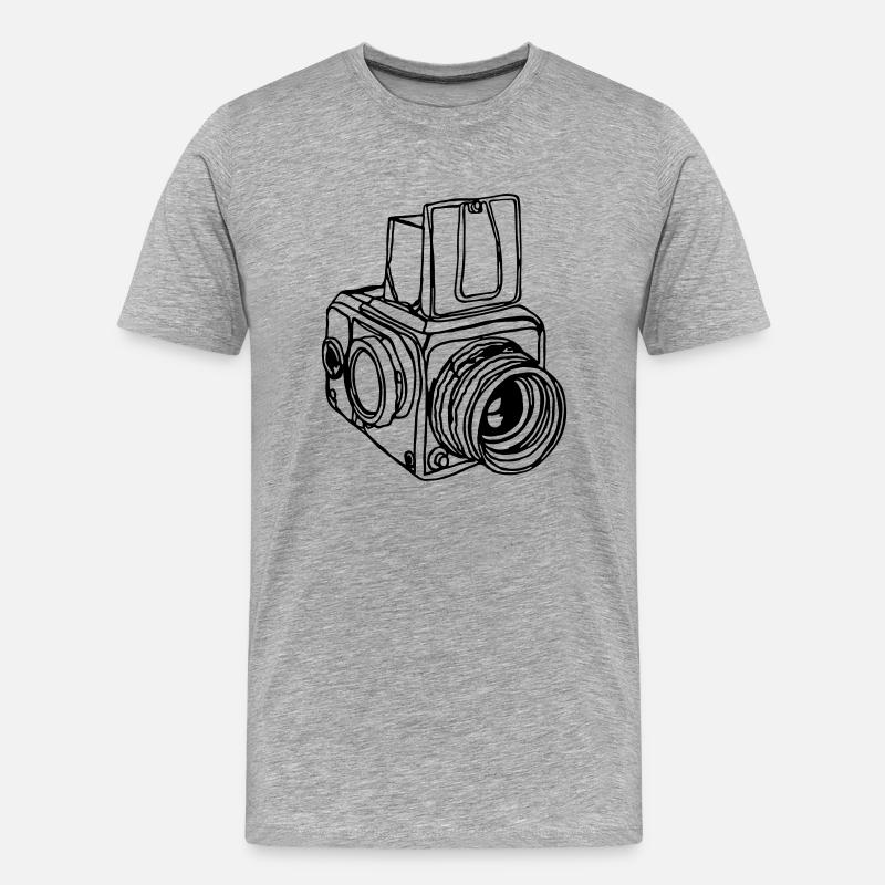 Fotokamera - Männer Premium Bio T-Shirt - Grau meliert
