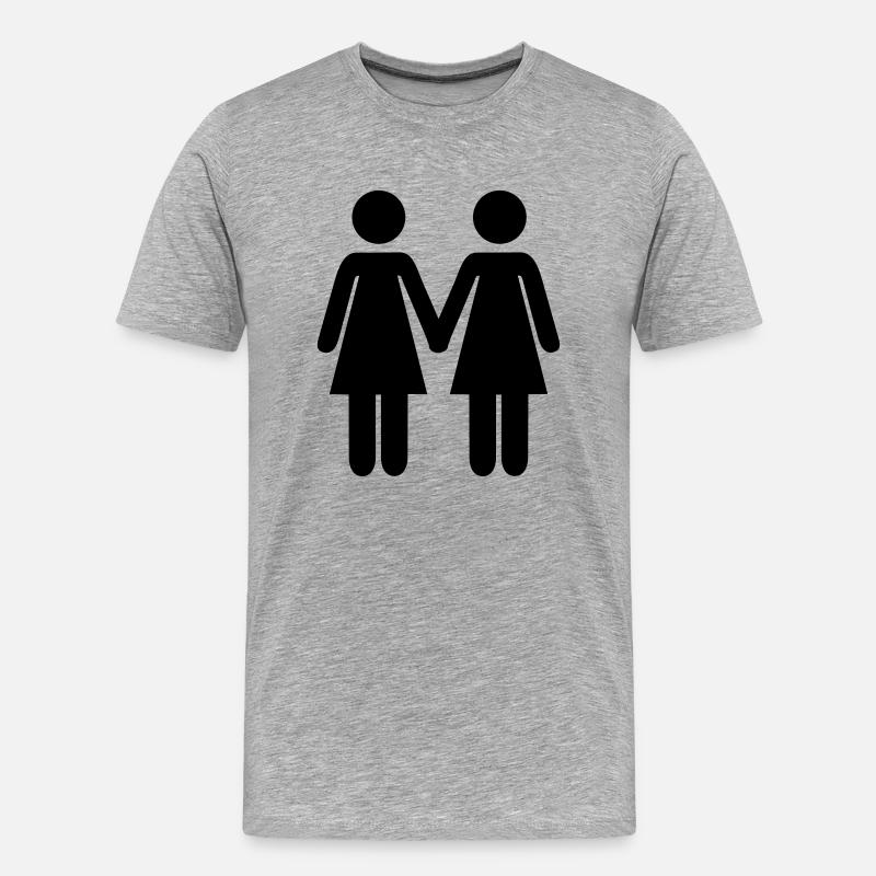 Lesbisch - Männer Premium Bio T-Shirt - Grau meliert