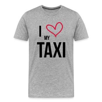 I Love my Taxi - Männer Premium Bio T-Shirt - Grau meliert - Vorne - Damien (186cm)
