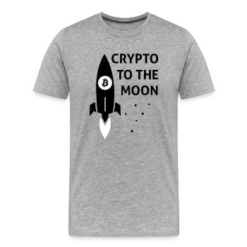 crypto - Männer Premium Bio T-Shirt - Grau meliert - Vorne - Damien (186cm)