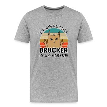 Drucker - Männer Premium Bio T-Shirt - Grau meliert - Vorne - Damien (186cm)